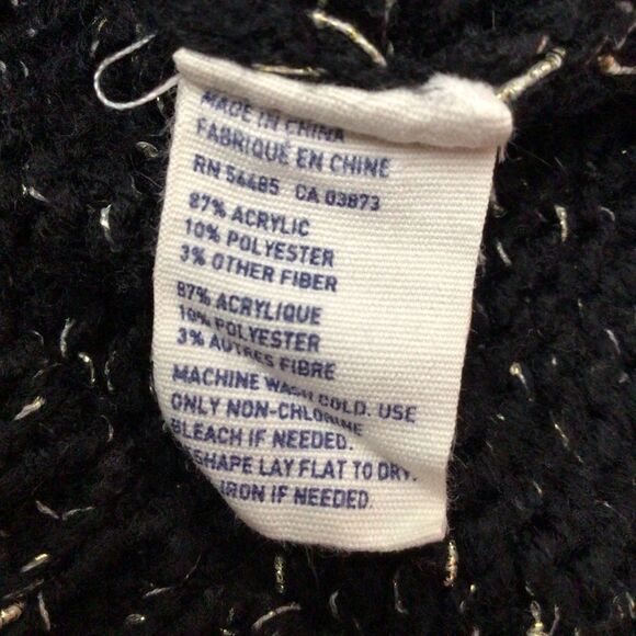 AEO vintage boyfriend black gold knit American eagle outfitters sweater in small - Picture 7 of 11